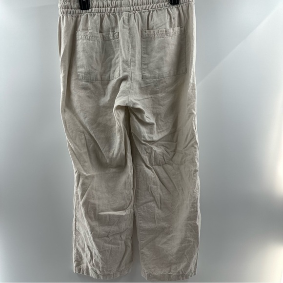 Old Navy Cream Beige Linen Drawstring Pants – Size M - Picture 8 of 8